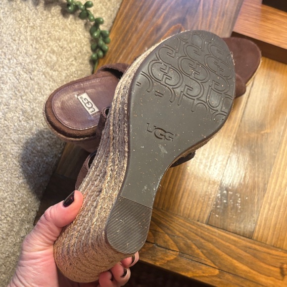 UGG Women's Chocolate Suede Wedges - Picture 5 of 16